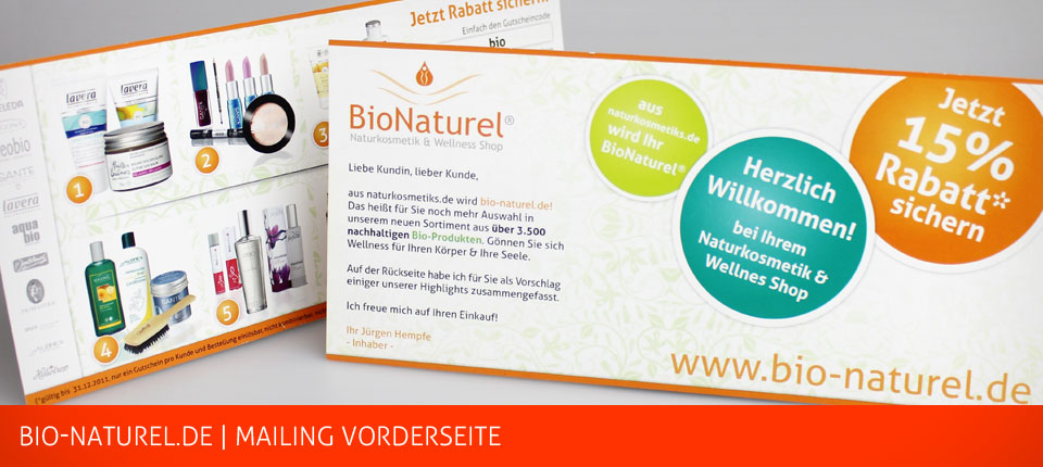 Bild - bio-naturel.de Voll personalisiertes Mailing